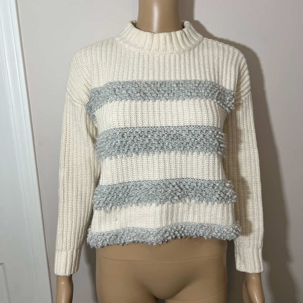 Lou & Grey Fringe Out Mock Neck Sweater Size XS